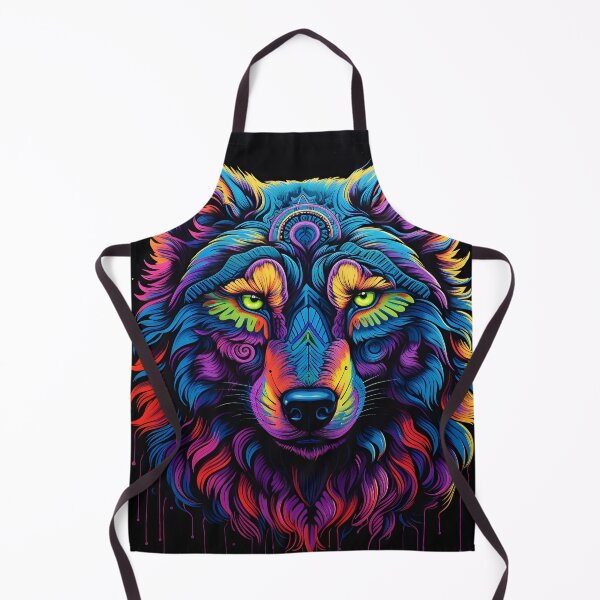Item preview, Colorful neon wolf print designed and sold by dcrc.