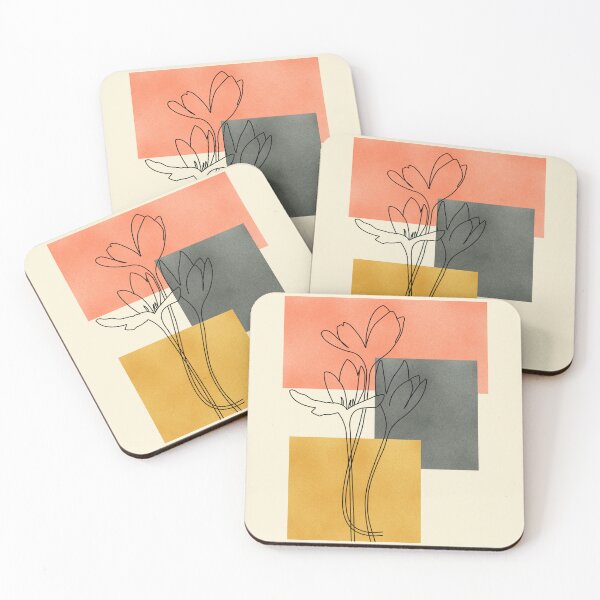 Item preview, Modern Boho Art 20, Tropical Floral With Square, Geometrical Style designed and sold by Vesuvik-Designs.
