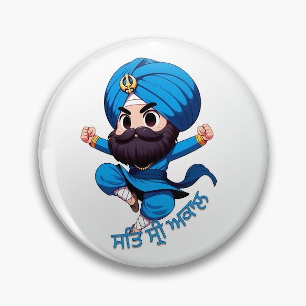 Item preview, Sikh Singh Cute Anime Chibi Sat Sri Akal! Nihung Gatka Guy designed and sold by GingerLFranklin.