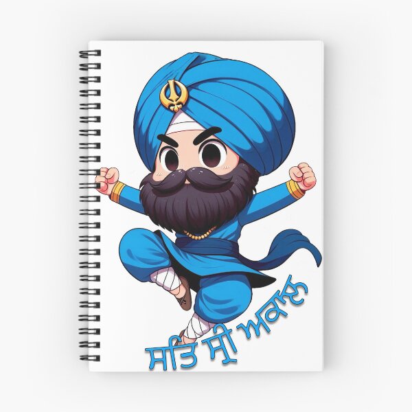Item preview, Sikh Singh Cute Anime Chibi Sat Sri Akal! Nihung Gatka Guy designed and sold by GingerLFranklin.