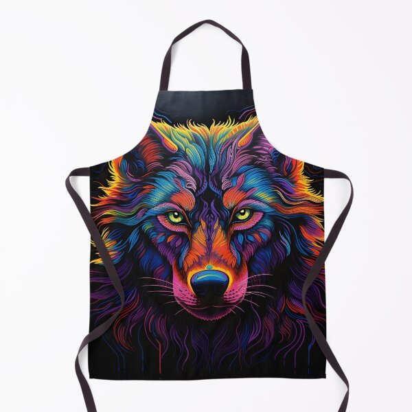 Item preview, colorful neon wolf print designed and sold by dcrc.