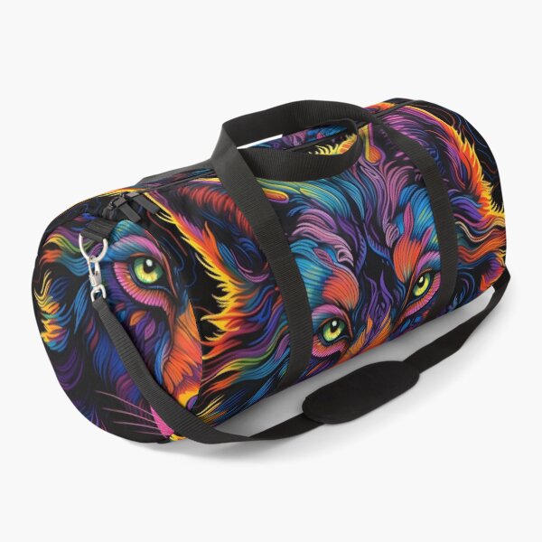 Item preview, colorful neon wolf print designed and sold by dcrc.