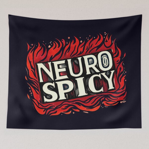 Aperçu de l'œuvre Flaming Hot Neuro Spicy Linocut Design créée et vendue par SubtleSplit.