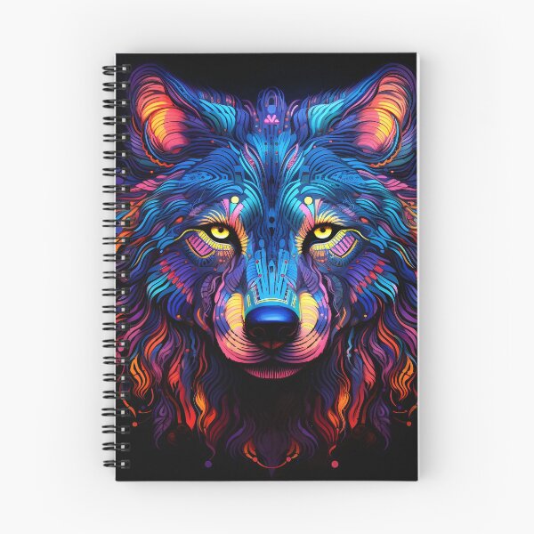 Item preview, colorful neon wolf print designed and sold by dcrc.
