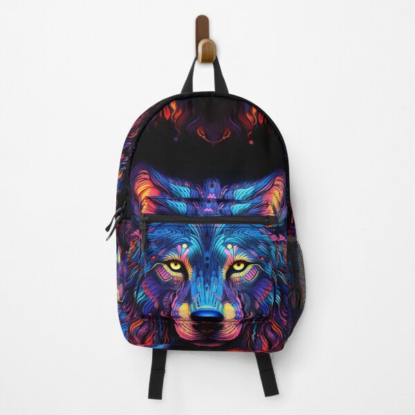 Item preview, colorful neon wolf print designed and sold by dcrc.
