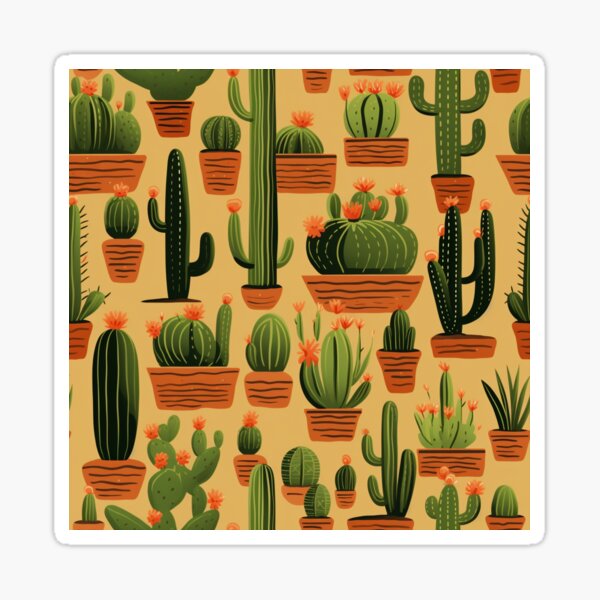 Item preview, cactus on yellow pattern #3 designed and sold by darkartsflowers.