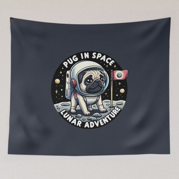 Item preview, Pug in Space: Lunar Adventure Awaits designed and sold by Upetees.