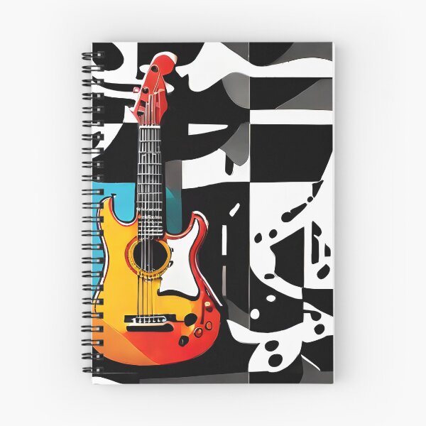 Item preview, guitar and music note in the style of pop art designed and sold by yartworld.