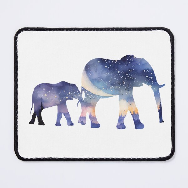Item preview, Elephant & Baby Elephant Night Sky Silhouette designed and sold by TheAnimalZ00.