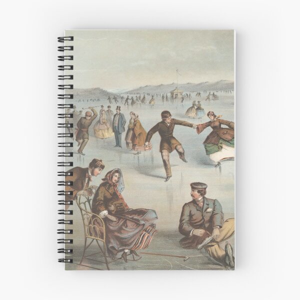 Item preview, Vintage Central Park Ice Skating Painting (1861) designed and sold by BravuraMedia.