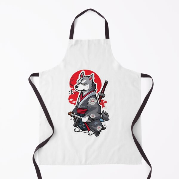 Item preview, Cute Japan samurai grey dog designed and sold by KorArtStudio.