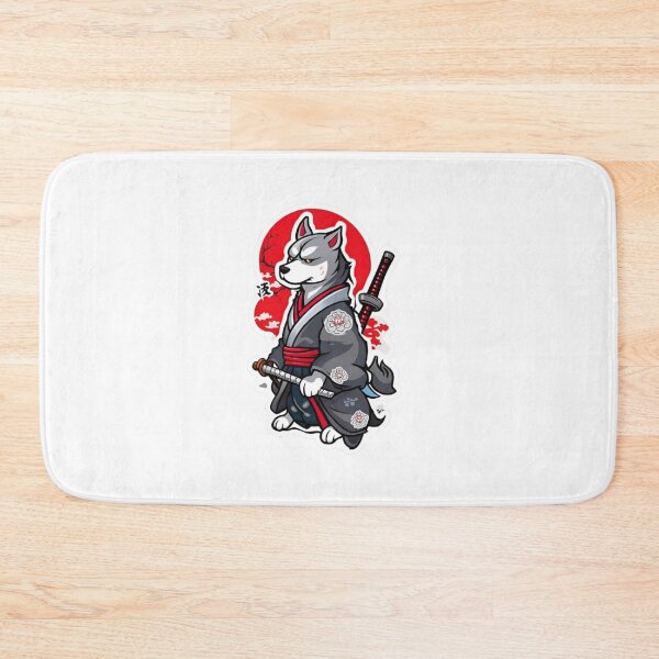 Item preview, Cute Japan samurai grey dog designed and sold by KorArtStudio.