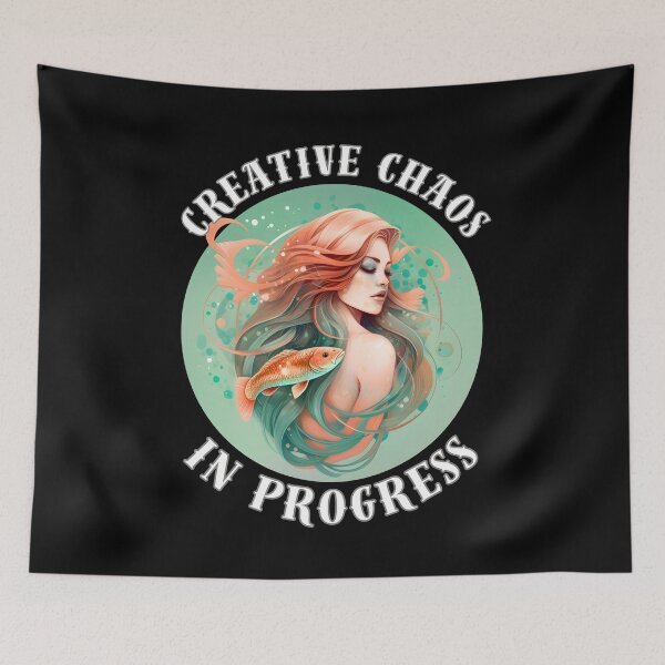 Item preview, Creative Chaos In Progress. pisces symbol designed and sold by ZodiacWonders.