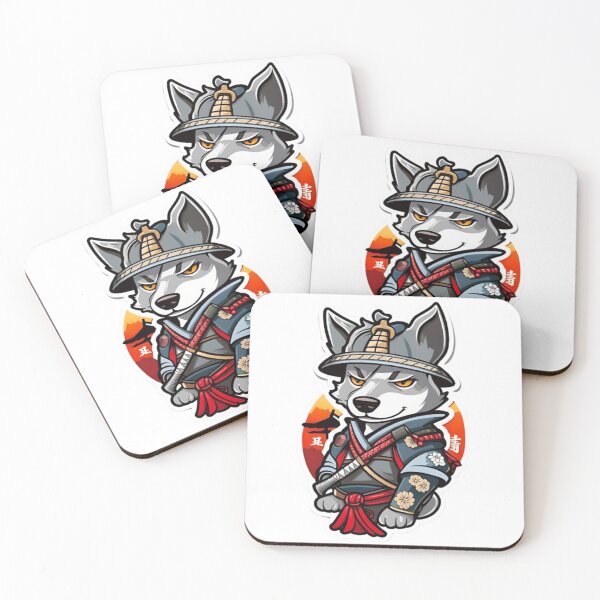 Item preview, Cool Japan samurai grey dog designed and sold by KorArtStudio.