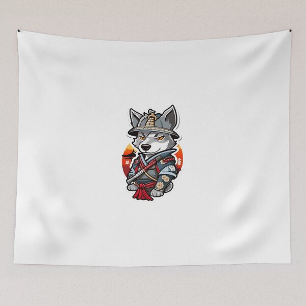 Item preview, Cool Japan samurai grey dog designed and sold by KorArtStudio.