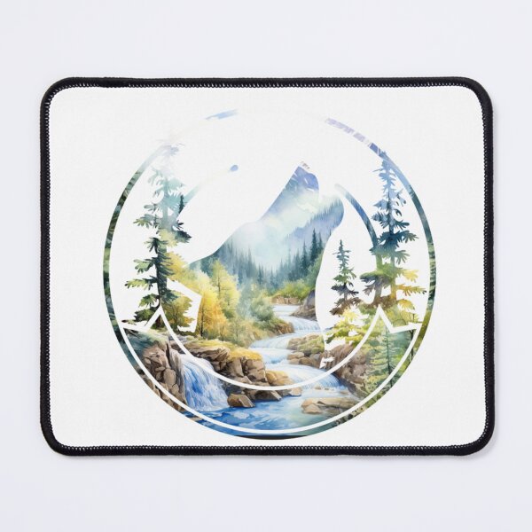 Item preview, Wolf Forest Mountain Landscape Silhouette designed and sold by TheAnimalZ00.