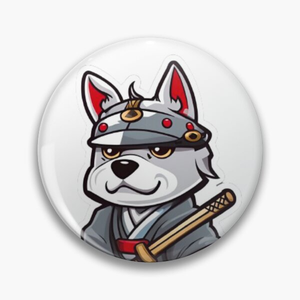 Item preview, Cute Japan samurai puppy grey dog designed and sold by KorArtStudio.