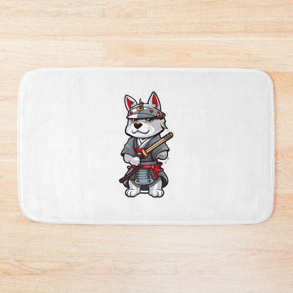 Item preview, Cute Japan samurai puppy grey dog designed and sold by KorArtStudio.