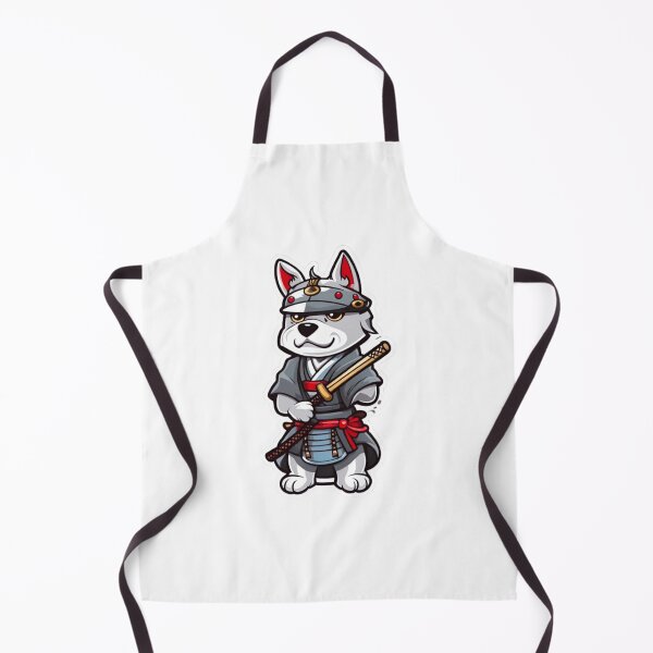 Item preview, Cute Japan samurai puppy grey dog designed and sold by KorArtStudio.