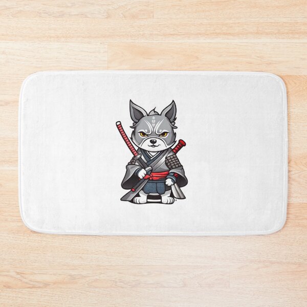 Item preview, Cool Japan samurai puppy grey dog designed and sold by KorArtStudio.