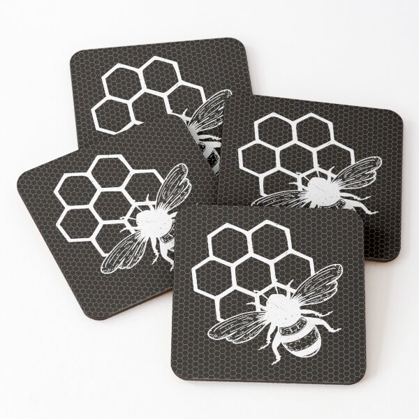 Item preview, Linocut bumblebee and honeycomb, linocut bee designed and sold by MyThirdFavorite.