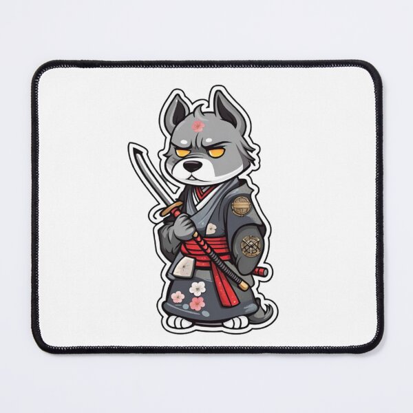 Item preview, Japan samurai katana grey dog designed and sold by KorArtStudio.