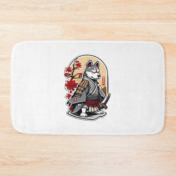 Item preview, Cute Japan samurai katana grey dog designed and sold by KorArtStudio.