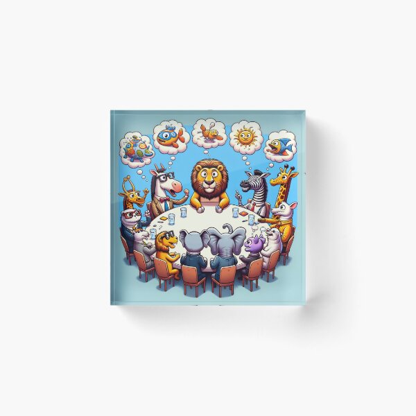 Item preview, Animal Council Meeting Art Print designed and sold by inkArtistryfine.