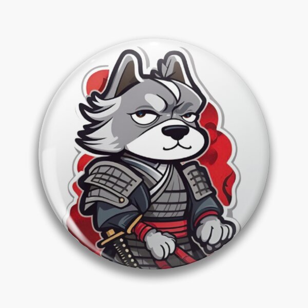 Item preview, Cool Japan samurai katana grey dog designed and sold by KorArtStudio.