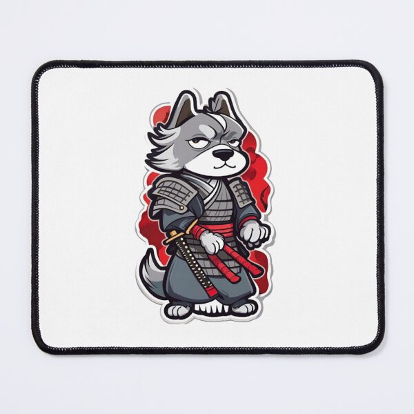 Item preview, Cool Japan samurai katana grey dog designed and sold by KorArtStudio.