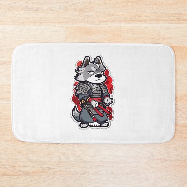 Item preview, Cool Japan samurai katana grey dog designed and sold by KorArtStudio.