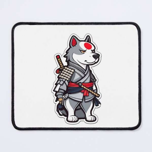 Item preview, Cool Japan samurai katana puppy grey dog designed and sold by KorArtStudio.