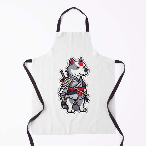 Item preview, Cool Japan samurai katana puppy grey dog designed and sold by KorArtStudio.