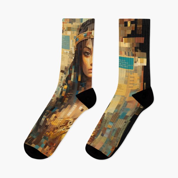 Item preview, Mosaic Warrior Portrait Art Print designed and sold by inkArtistryfine.