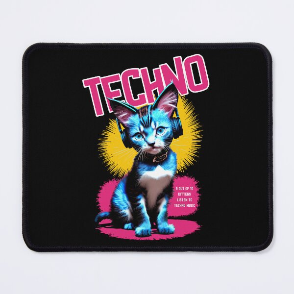 Item preview, Techno Kitty - Funny Cat DJ Techno Music Lover designed and sold by Urban-Alien.