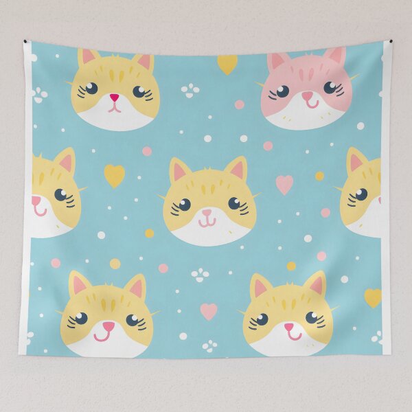 Item preview, Charming Whiskers: Playful Cat Pattern designed and sold by inkArtistryfine.