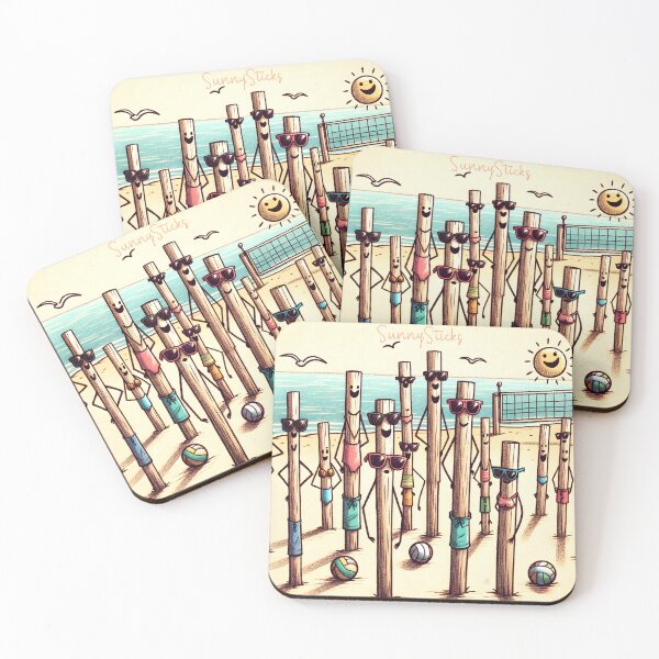 Item preview, Sunny Sticks: Beach Volleyball Fun designed and sold by inkArtistryfine.