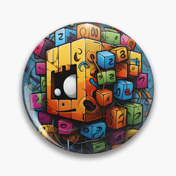Item preview, Abstract Numeric Graffiti Cube Art designed and sold by inkArtistryfine.