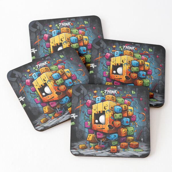 Item preview, Abstract Numeric Graffiti Cube Art designed and sold by inkArtistryfine.