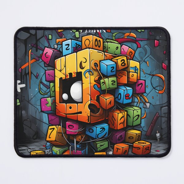 Item preview, Abstract Numeric Graffiti Cube Art designed and sold by inkArtistryfine.