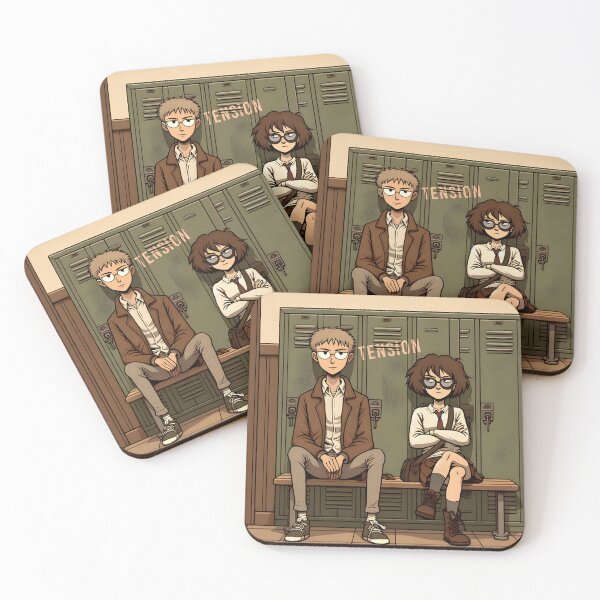 Item preview, School Days Benchmates Illustration designed and sold by inkArtistryfine.