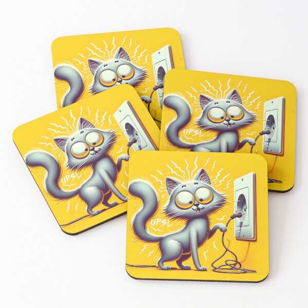 Item preview, Charged Up Kitty: Feline Power Surge" designed and sold by inkArtistryfine.