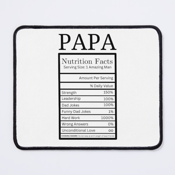 Item preview, Papa Nutritional Fact Label designed and sold by The magic  Yellow bus.