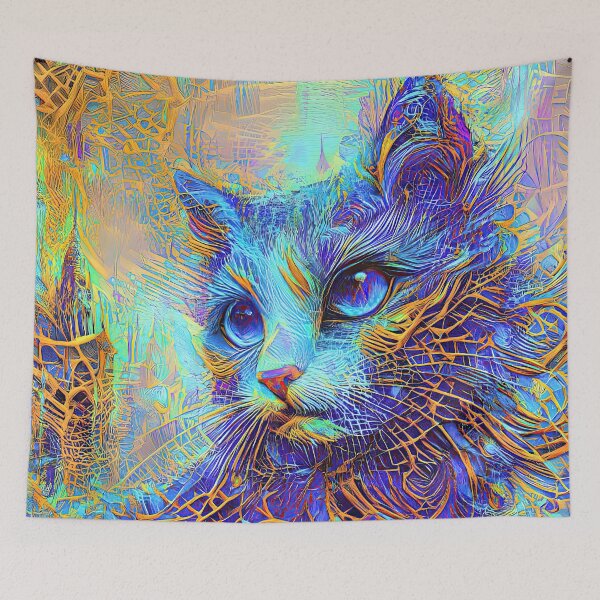 Item preview, Abstractions of abstract abstraction of cat. DeepDream #5193516045561 designed and sold by blackhalt.