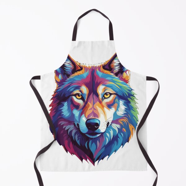 Item preview, Wolf Portrait | Rainbow | Vector designed and sold by JackrabbitPub.
