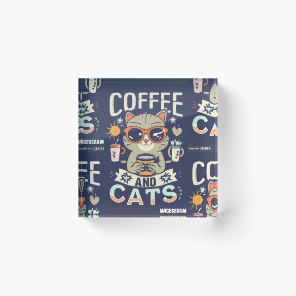 Item preview, Coffee And Cats Retro v4 designed and sold by FenwickDesign99.