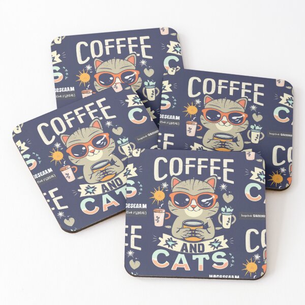 Item preview, Coffee And Cats Retro v4 designed and sold by FenwickDesign99.