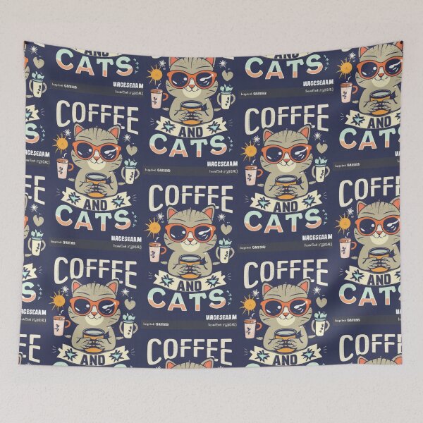 Item preview, Coffee And Cats Retro v4 designed and sold by FenwickDesign99.