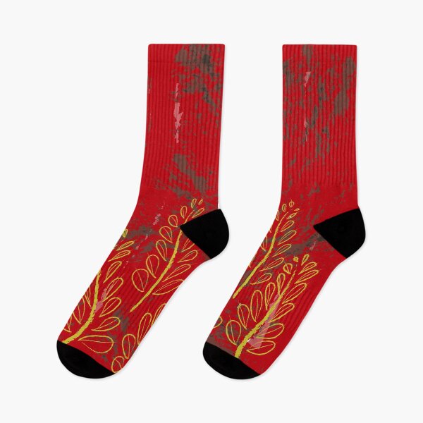 Item preview, Golden leaves on red designed and sold by romanticfatman.