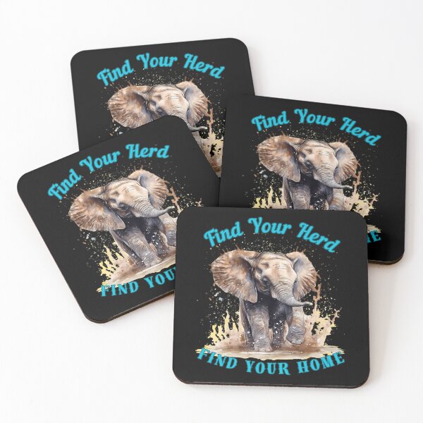 Item preview, Find Your Herd, Find Your Home. funny elephant designed and sold by ElephantVibes.